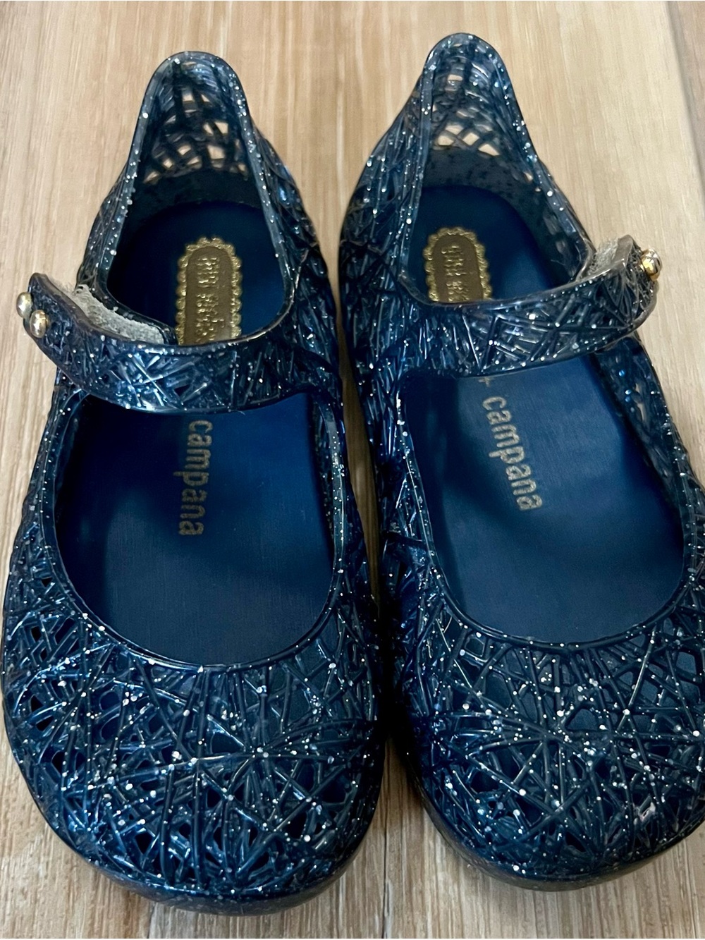 Mini Melissa Campana Zig Zag Glitter Mary Jane Flats – Toddler size 7